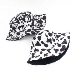 Cow Print Fisherman Hat Women's Double Basin Hat Man