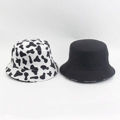 Cow Print Fisherman Hat Women's Double Basin Hat Man