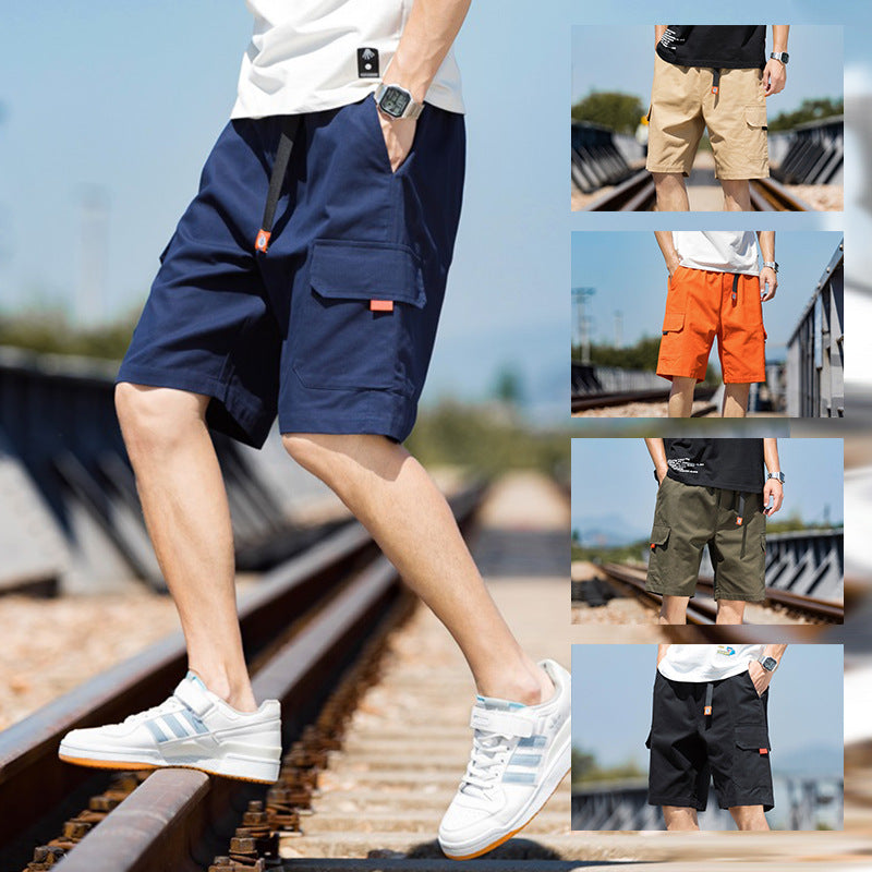 Men's Sports Shorts Summer Loose Thin Cropped Pants Casual Cargo Shorts