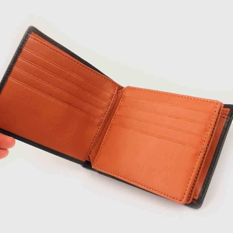 Men RFID Genuine Leather Multiple Card Slot Purse Wallet