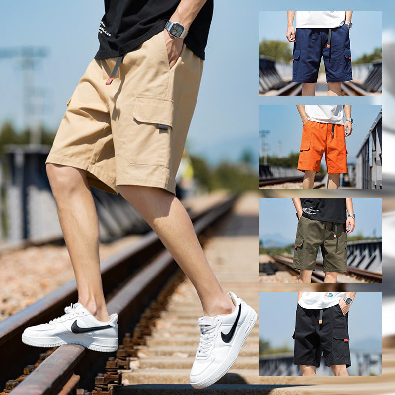 Men's Sports Shorts Summer Loose Thin Cropped Pants Casual Cargo Shorts