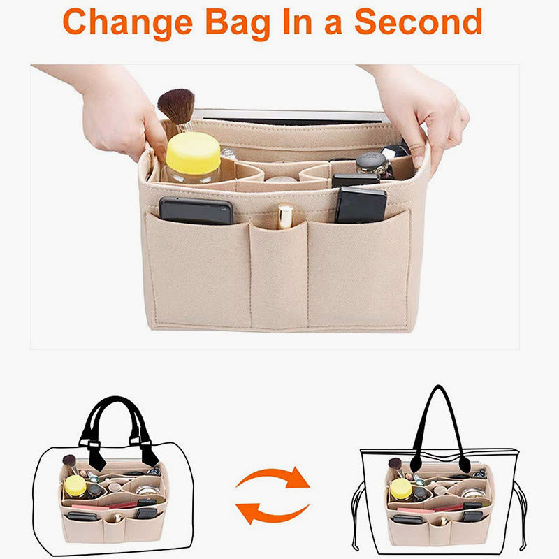 Large Capacity Household Storage Bag Multi Compartment Felt Bag