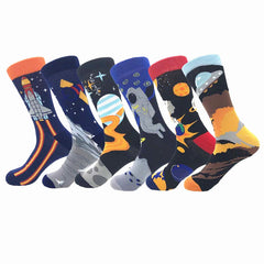 Personality Star Galaxy Universe Planet Tube Hip Hop Cotton Socks