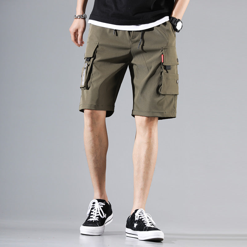 Men's Loose Summer Thin Workwear Five-point Pants Casual Ice Silk Shorts