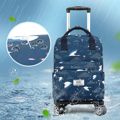 Waterproof Travel Tote Bag Trolley Bag Folding Backpack with Wheels