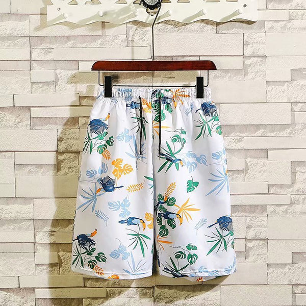 Men's Summer Beach Quick-drying Printing Loose Casual Hawaiian Flower Shorts