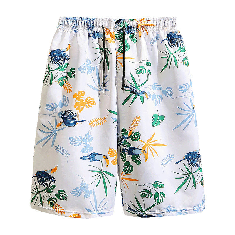 Men's Summer Beach Quick-drying Printing Loose Casual Hawaiian Flower Shorts