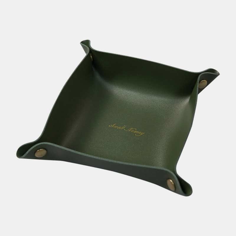 High Quality Odor Tray Leather Valet Tray Soft Collapsible Table Organizer