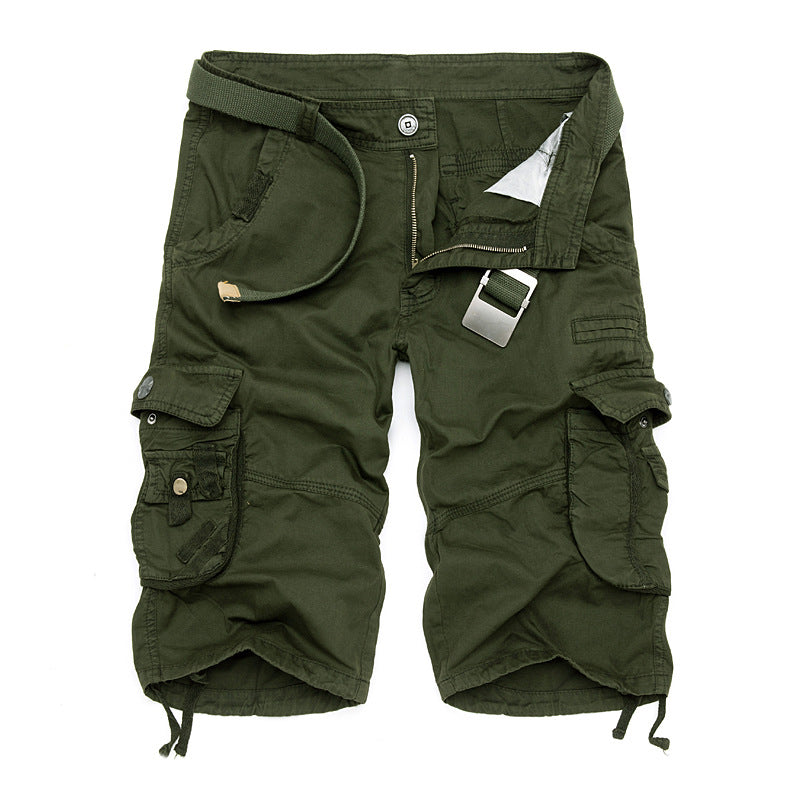 Men's Summer Casual Shorts Multi-pocket Camouflage Loose Five-point Pants Tooling Beach Pants