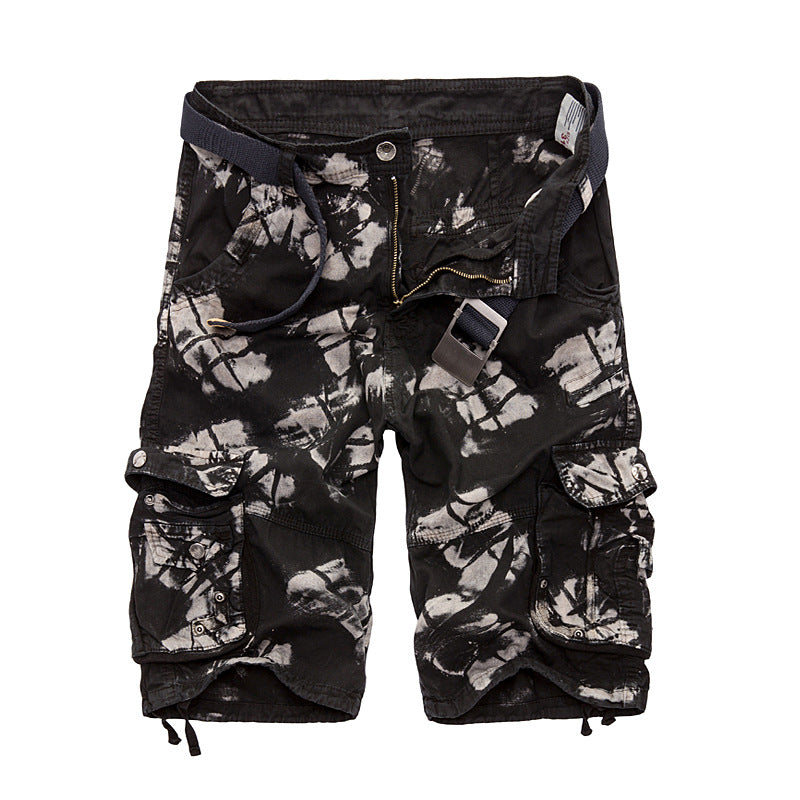 Men's Summer Casual Shorts Multi-pocket Camouflage Loose Five-point Pants Tooling Beach Pants