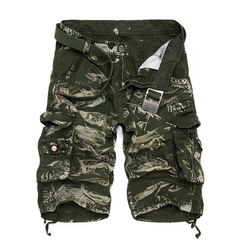 Men's Summer Casual Shorts Multi-pocket Camouflage Loose Five-point Pants Tooling Beach Pants