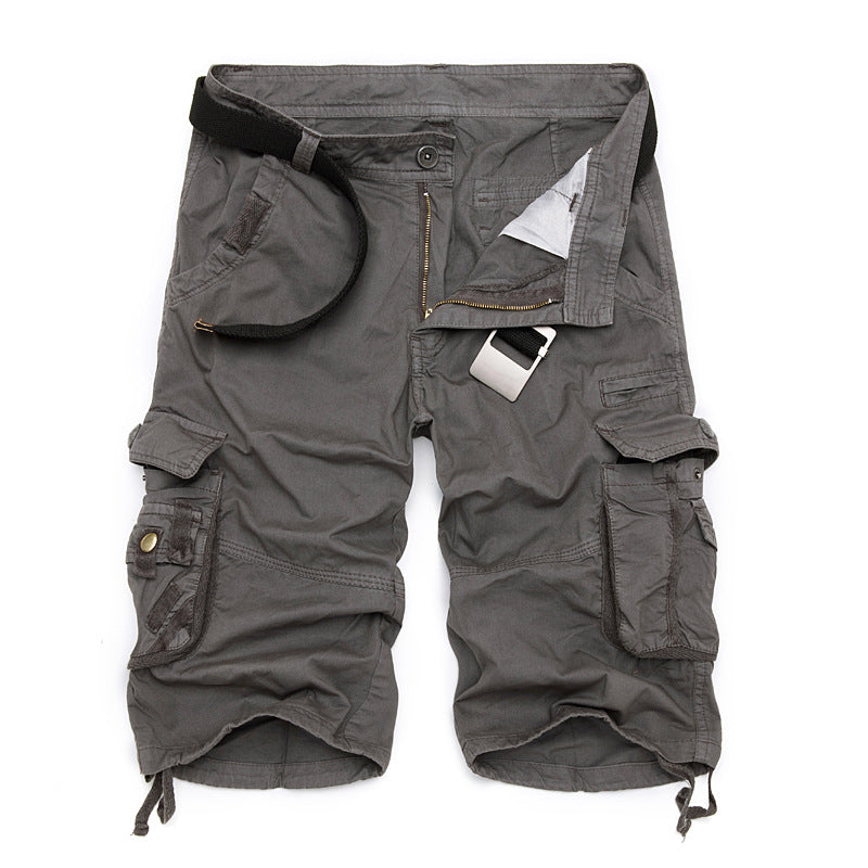 Men's Summer Casual Shorts Multi-pocket Camouflage Loose Five-point Pants Tooling Beach Pants