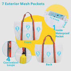 Mesh Vacation Travel Beach Bag Large Capacity Portable Shoulder Bag