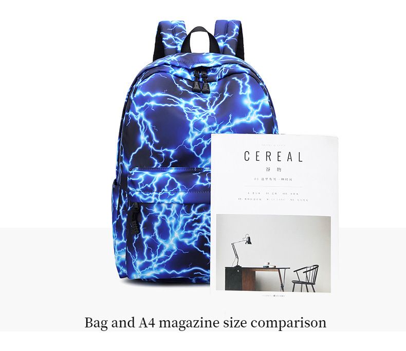 Men's Printed Backpack Starry Sky Lightning Travel Bag