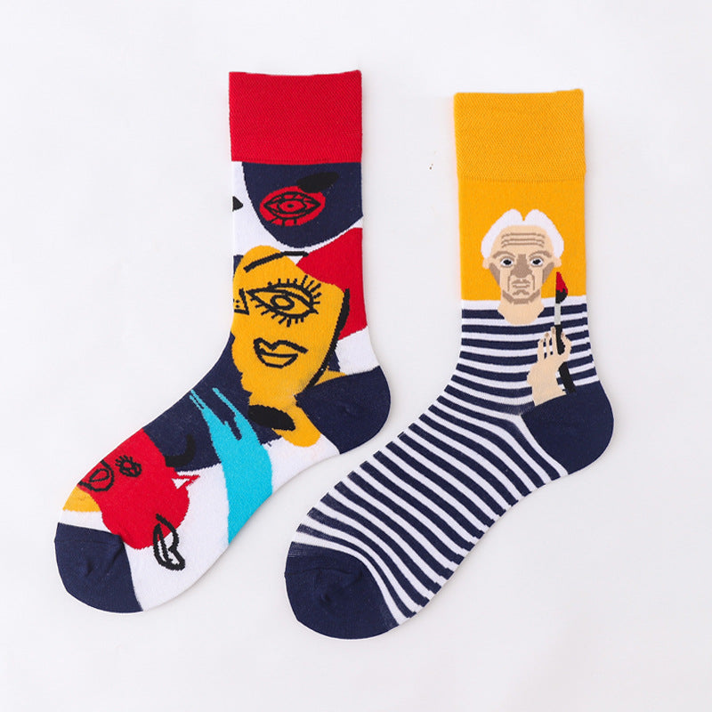 Men's and Women's Stockings Cartoon Street Cotton Socks