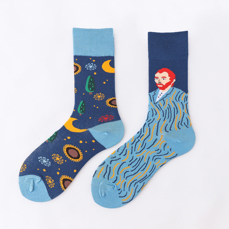 Men's and Women's Stockings Cartoon Street Cotton Socks