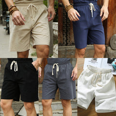 Plus Size Men's Summer Thin Linen Shorts Summer Five-point Pants Cotton Linen Shorts Beach Pants