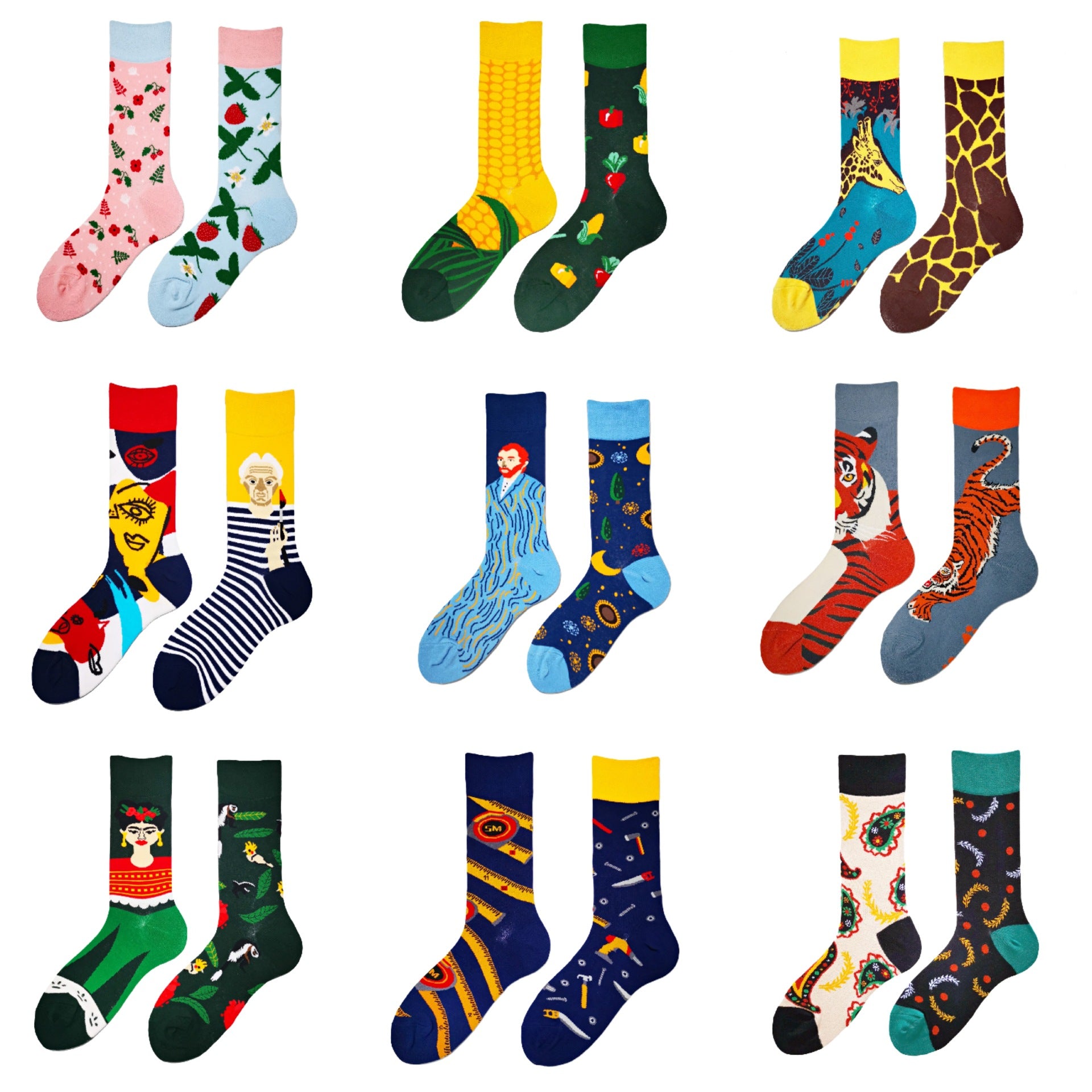 Men's and Women's Stockings Cartoon Street Cotton Socks