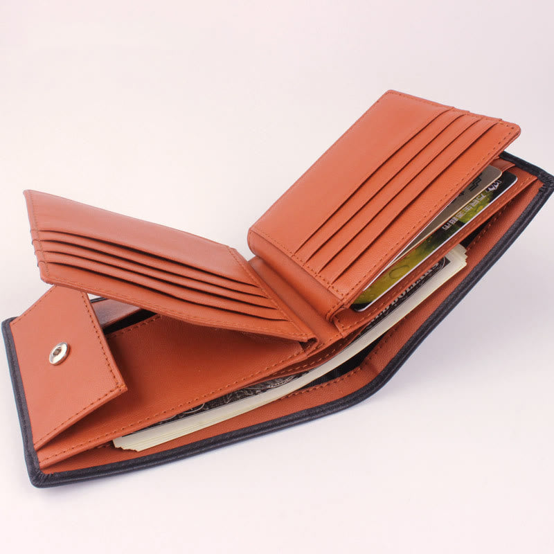 Men RFID Genuine Leather Multiple Card Slot Purse Wallet