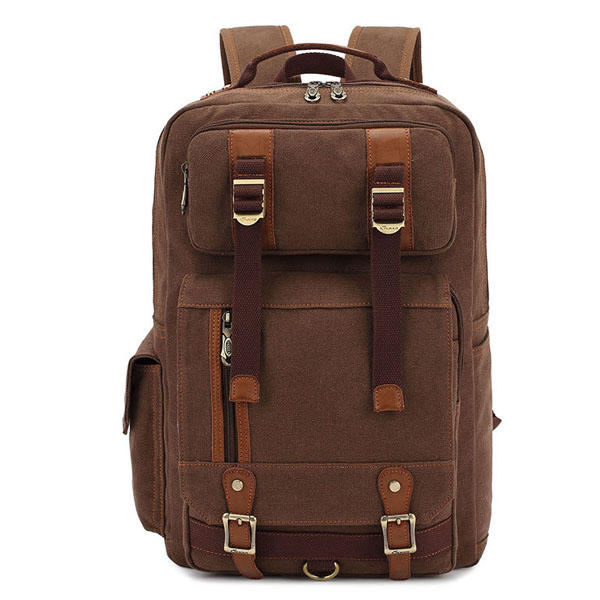 Men Canvas Shoulders Travel School Bags Outdoor Large Capacity Backpacks