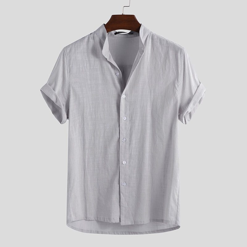 Men's Linen Loose Artistic Tops Holiday Casual Shirts