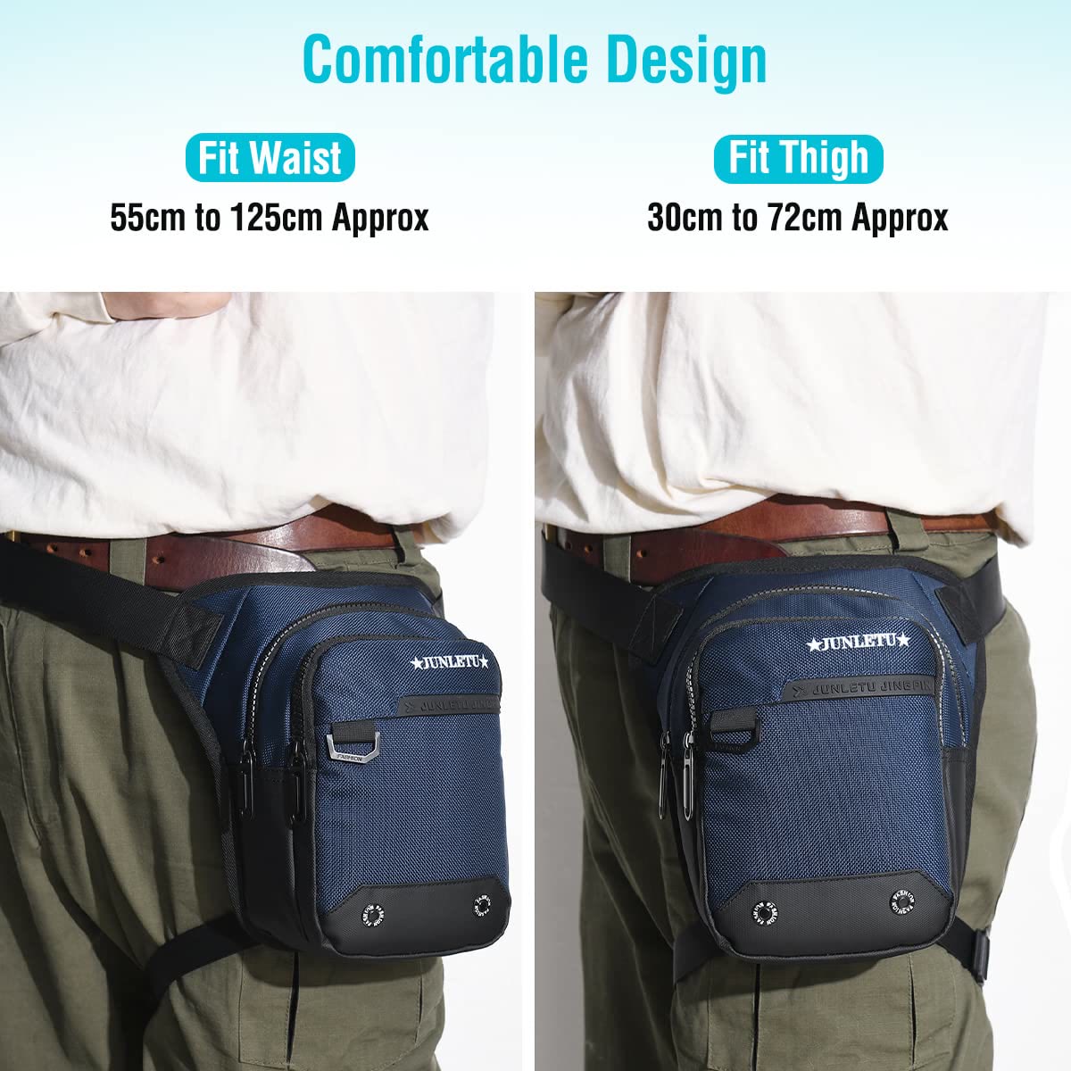 Men's Large Capacity Outdoor Waterproof Thigh Bag Polyester Phone Bag