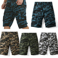 Summer Men's Camouflage Shorts Plus Size US 29-40 Loose Multi-pocket 5-point Pants