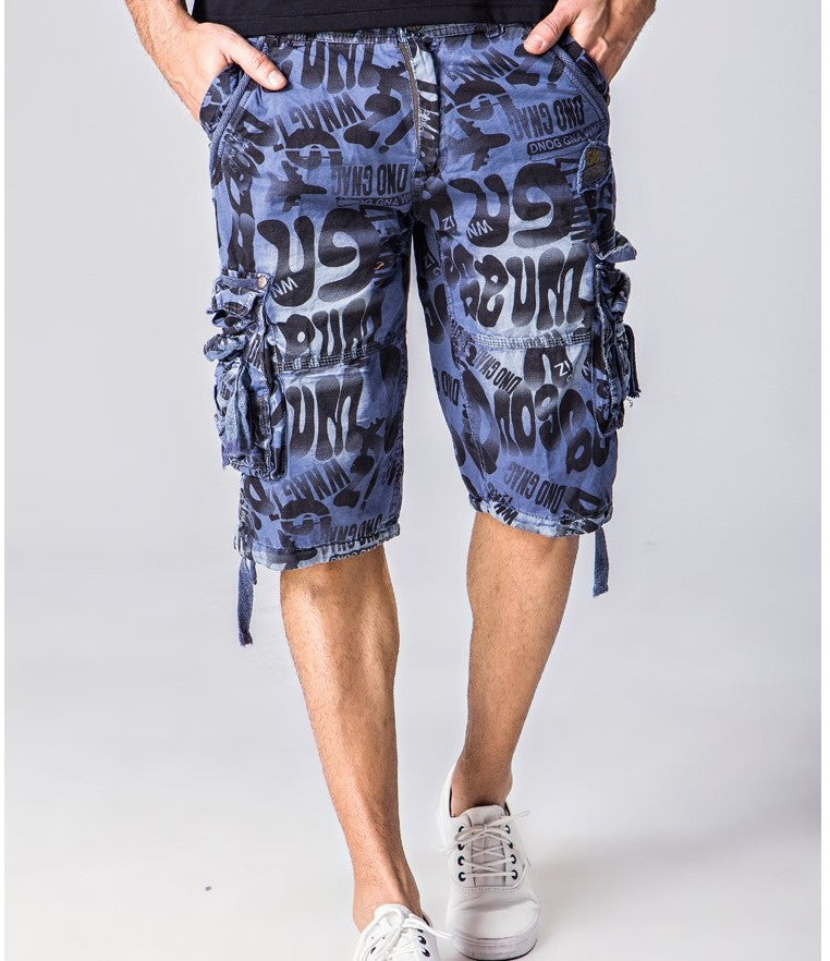 Summer Men's Camouflage Pants Plus Size Casual Loose 5 Points Beach Pants Men's Shorts