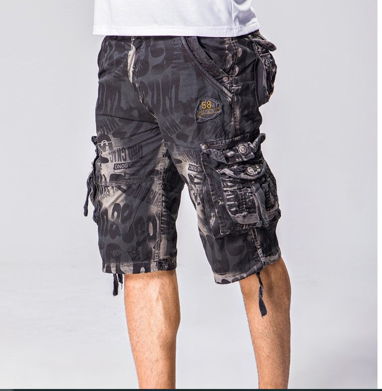 Summer Men's Camouflage Pants Plus Size Casual Loose 5 Points Beach Pants Men's Shorts