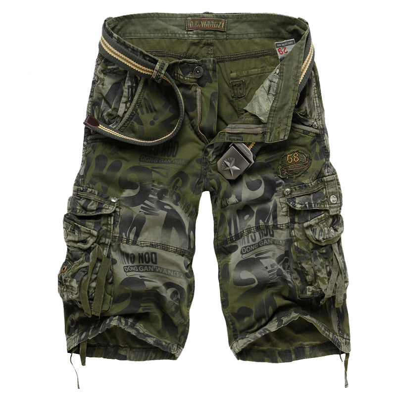 Summer Men's Camouflage Pants Plus Size Casual Loose 5 Points Beach Pants Men's Shorts