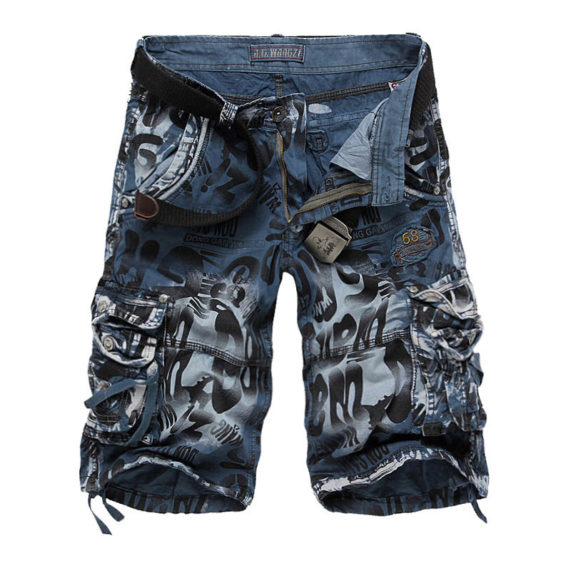 Summer Men's Camouflage Pants Plus Size Casual Loose 5 Points Beach Pants Men's Shorts