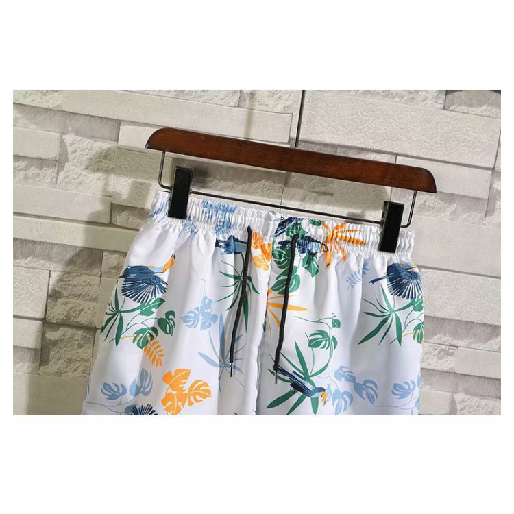 Men's Summer Beach Quick-drying Printing Loose Casual Hawaiian Flower Shorts