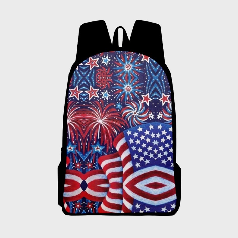 Suitable for Teenagers American Flag Print Backpack Travel Hiking Camping Backpack