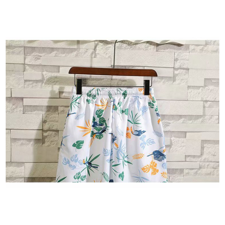 Men's Summer Beach Quick-drying Printing Loose Casual Hawaiian Flower Shorts