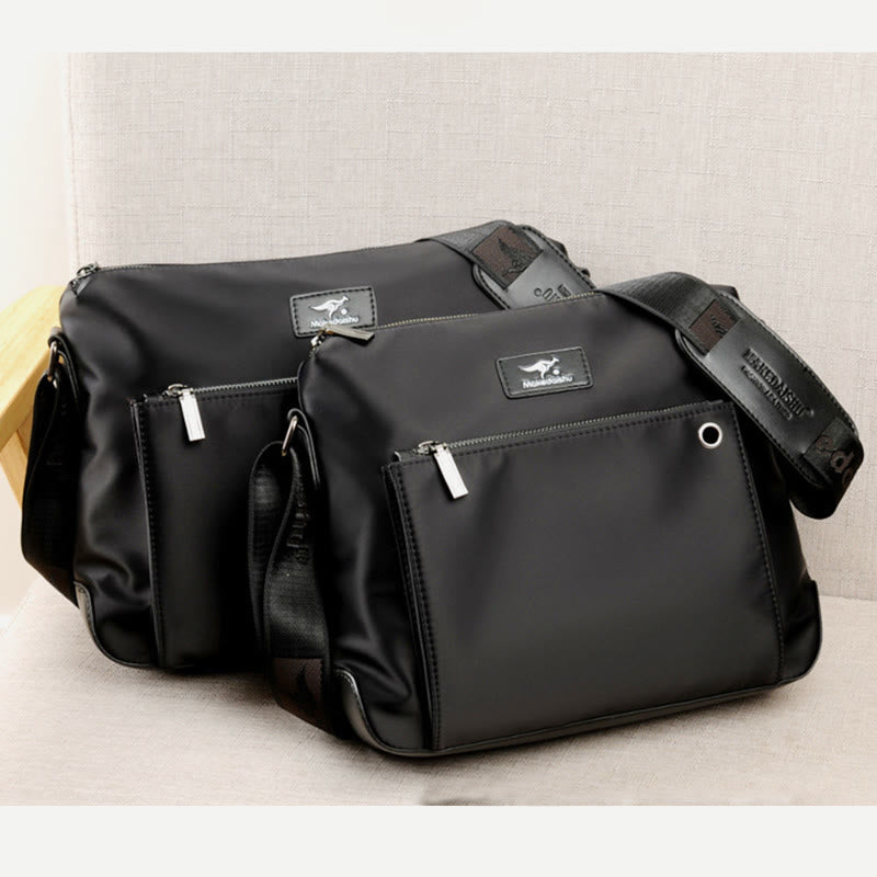 Men's Waterproof Business Computer Office Messenger Bag Oxford Fabric Horizontal Backpack