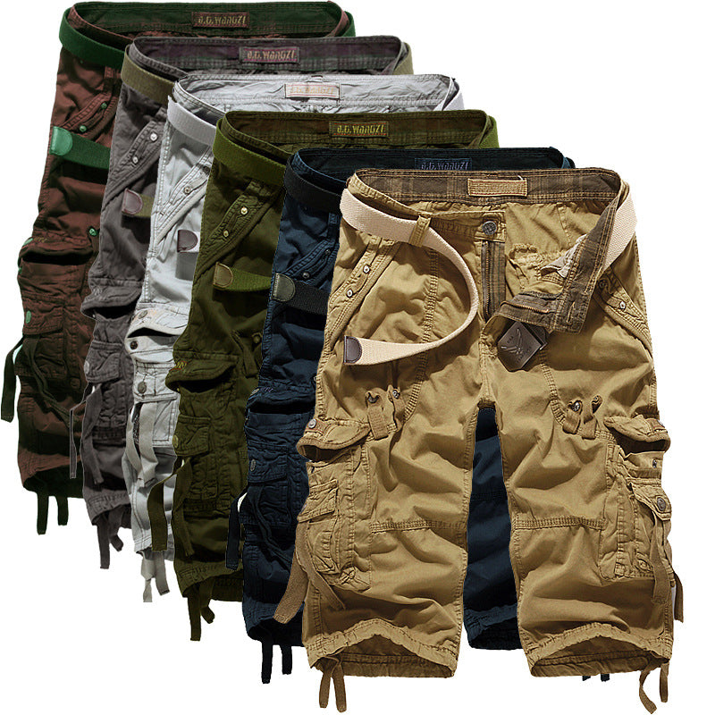 Summer Men's Camouflage Shorts Plus Size US 29-42 Loose Multi-pocket 5-point Pants