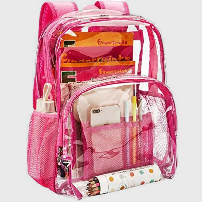 Transparent PVC Casual Daily School Bag Student Backpack Heavy Duty