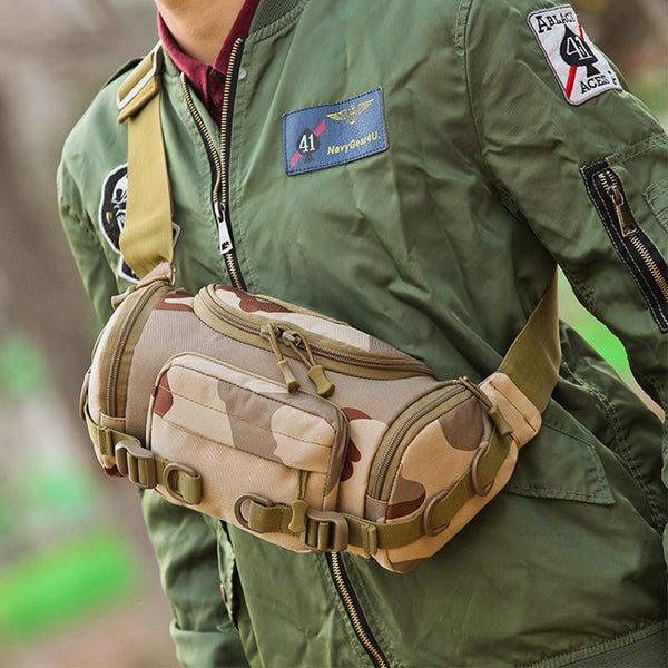 Men's Large Capacity Tactical Waist Bag Camouflage Military Waist Bag Shoulder Bag