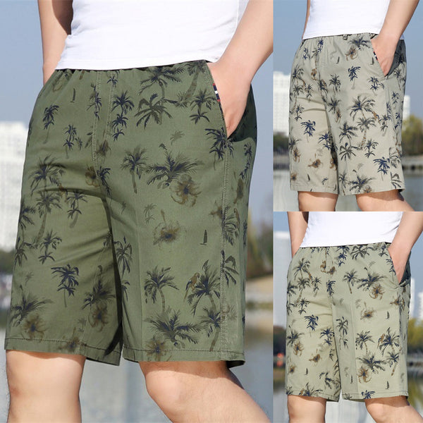 Men's Printed Overalls Shorts Outdoor Casual Five-point Beach Shorts