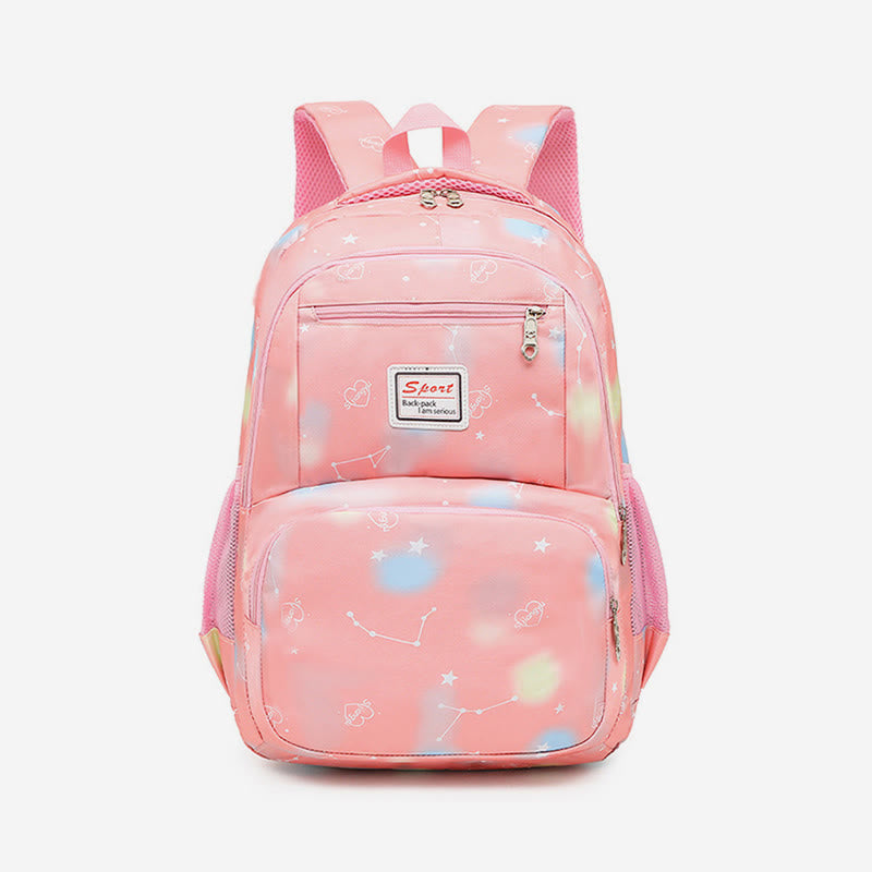 Color Printing Children's Schoolbag Elementary School Backpack Three-piece Light-colored Backpack