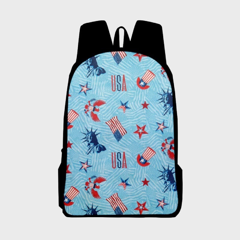 Suitable for Teenagers American Flag Print Backpack Travel Hiking Camping Backpack