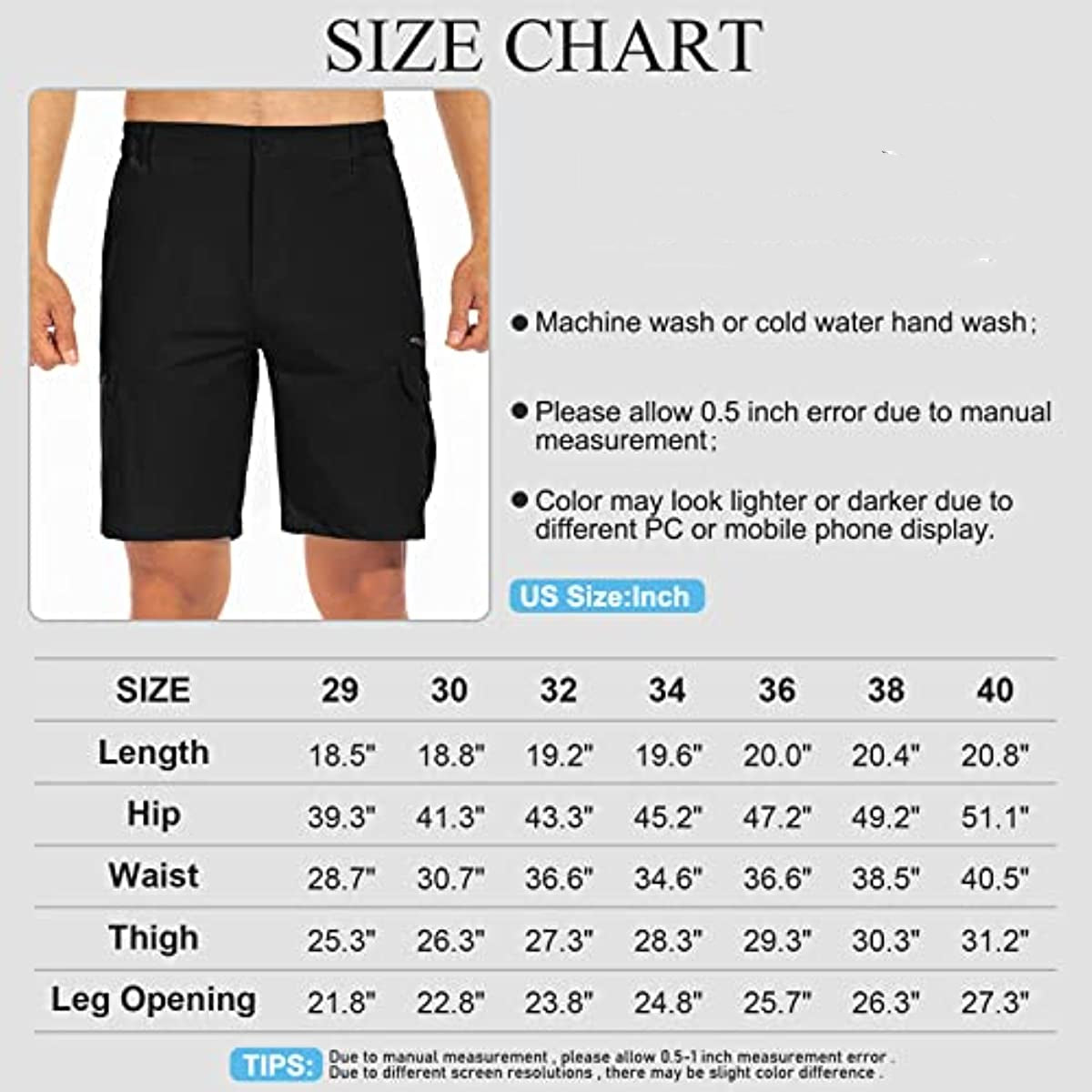 Mens Hiking Shorts Outdoor Casual Lightweight Quick Dry Shorts Tactical Shorts Hiking Cargo Shorts