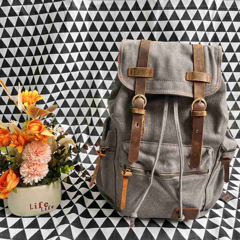 Casual Fashion Foreign Trade School Bag Men's and Women's Retro Canvas Backpack Laptop Rucksack