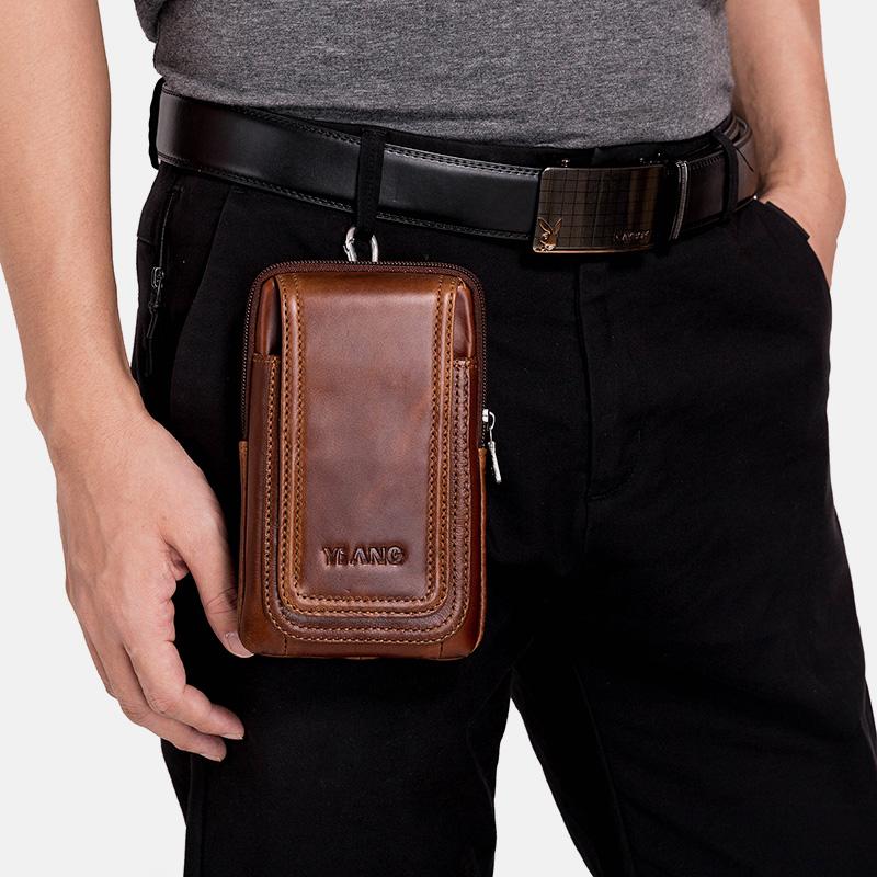 Retro Genuine Belt Wallet Multifunctional Waist Bag Messenger Bag