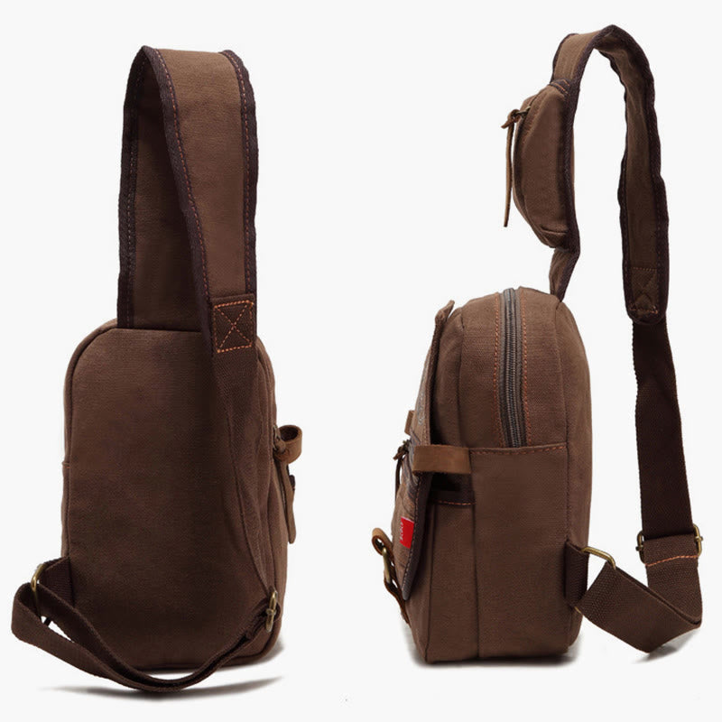 Outdoor Hiking Messenger Bag Chest Shoulder Bag Wide Shoulder Strap Portable Casual Rucksack