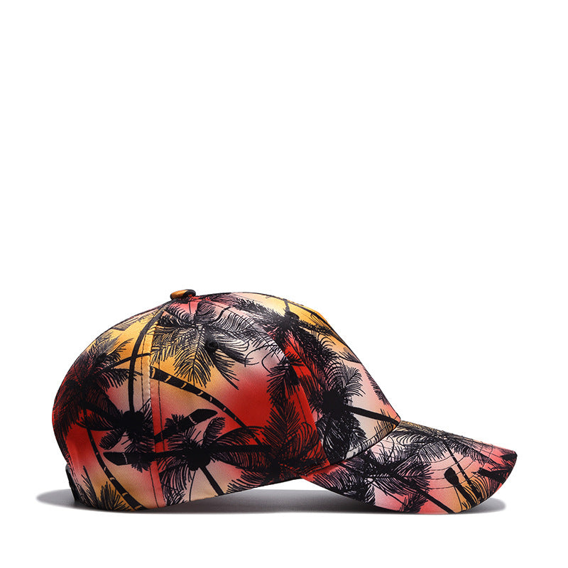 Hat Print Coconut Pattern Curved Brim Hat