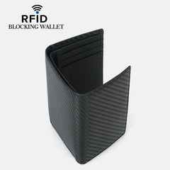 Men Carbon Fiber Large Capacity RFID Multi-Slot Wallet Wallet