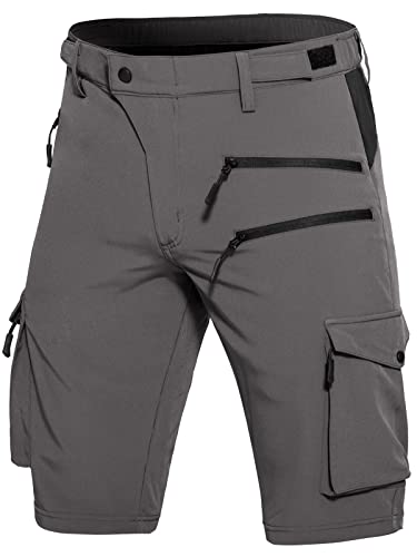 Men's Hiking Cargo Shorts Quick Dry Athletic Shorts with Elastic Waist for Fishing Golf Casual