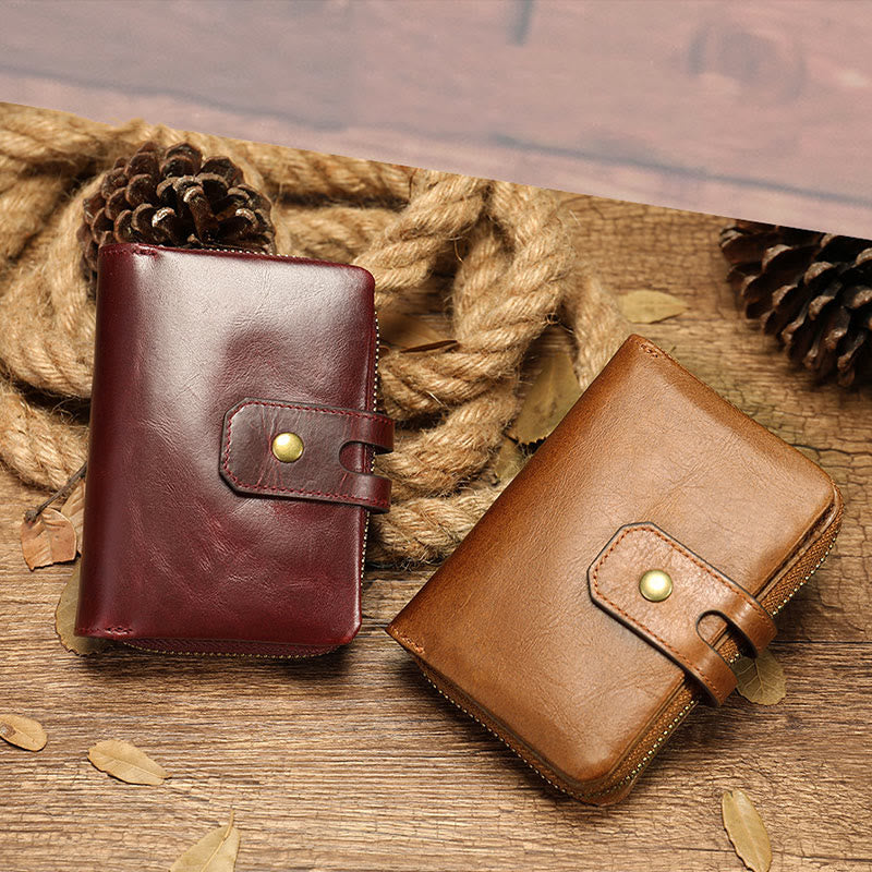 Wallet For Daily Shopping Short Soft Leather Purse