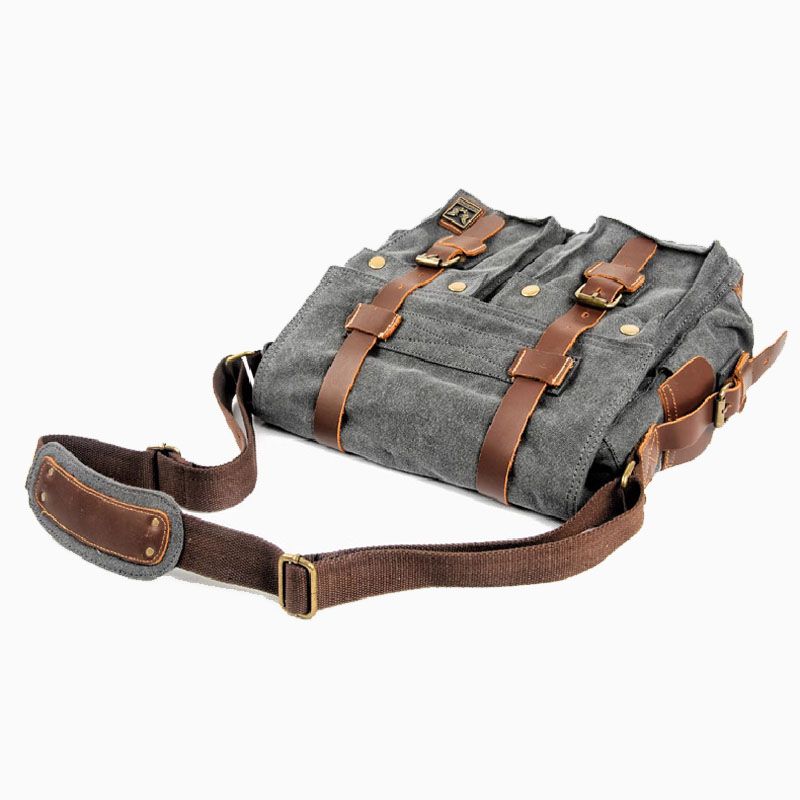 Men's Canvas Shoulder Bag Business Shoulder Messenger Bag Casual Briefcase Travel Messenger Bag